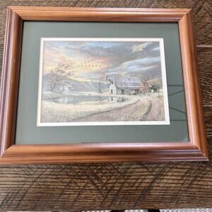 Lee Roberson Signed Matted Framed Print “Snow By Morning” 17”x14” Appalachia Art